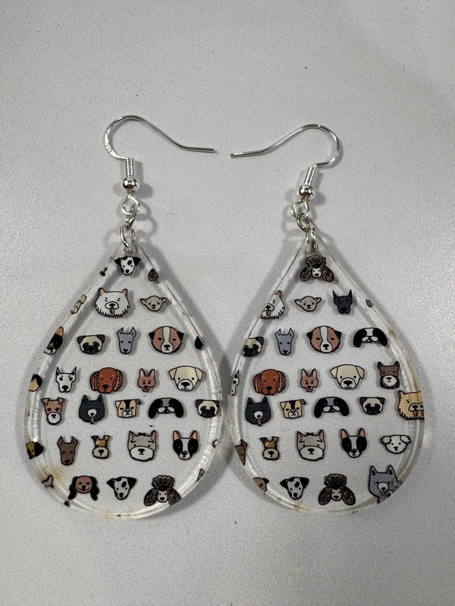 Truly Olive Adorable Acrylic Puppy Dog Face Earrings - Earrings Dangle Earrings