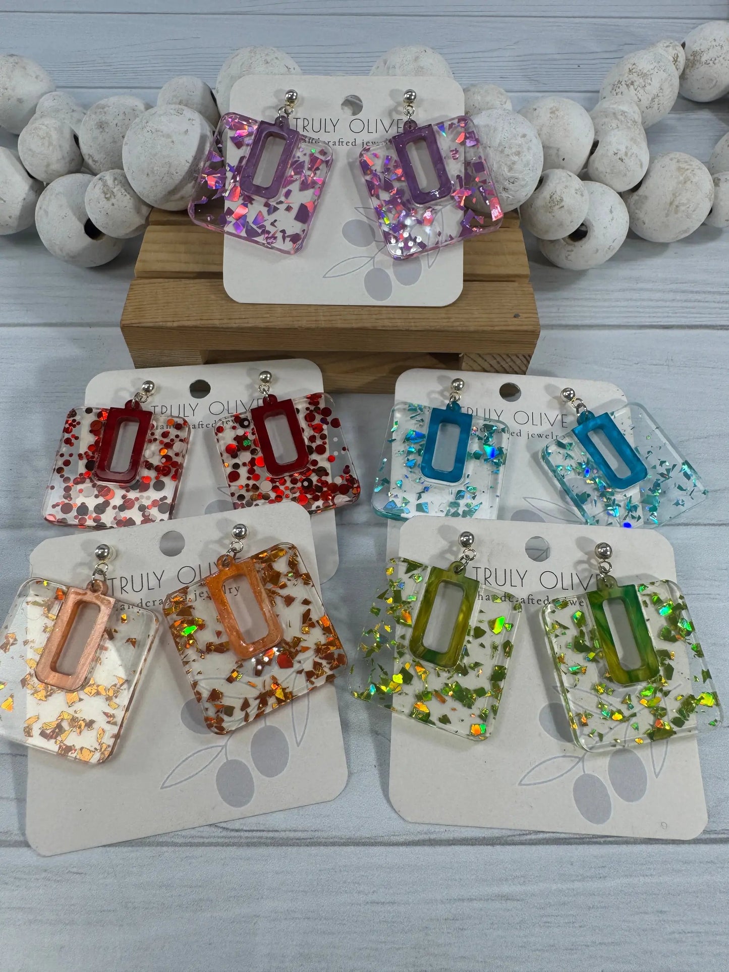Trulyolive Spring Sparkle Flake Acrylic Earrings - Earrings