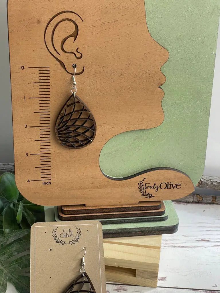 Truly Olive Wood Dangle Earrings - Earrings Dangle Earrings