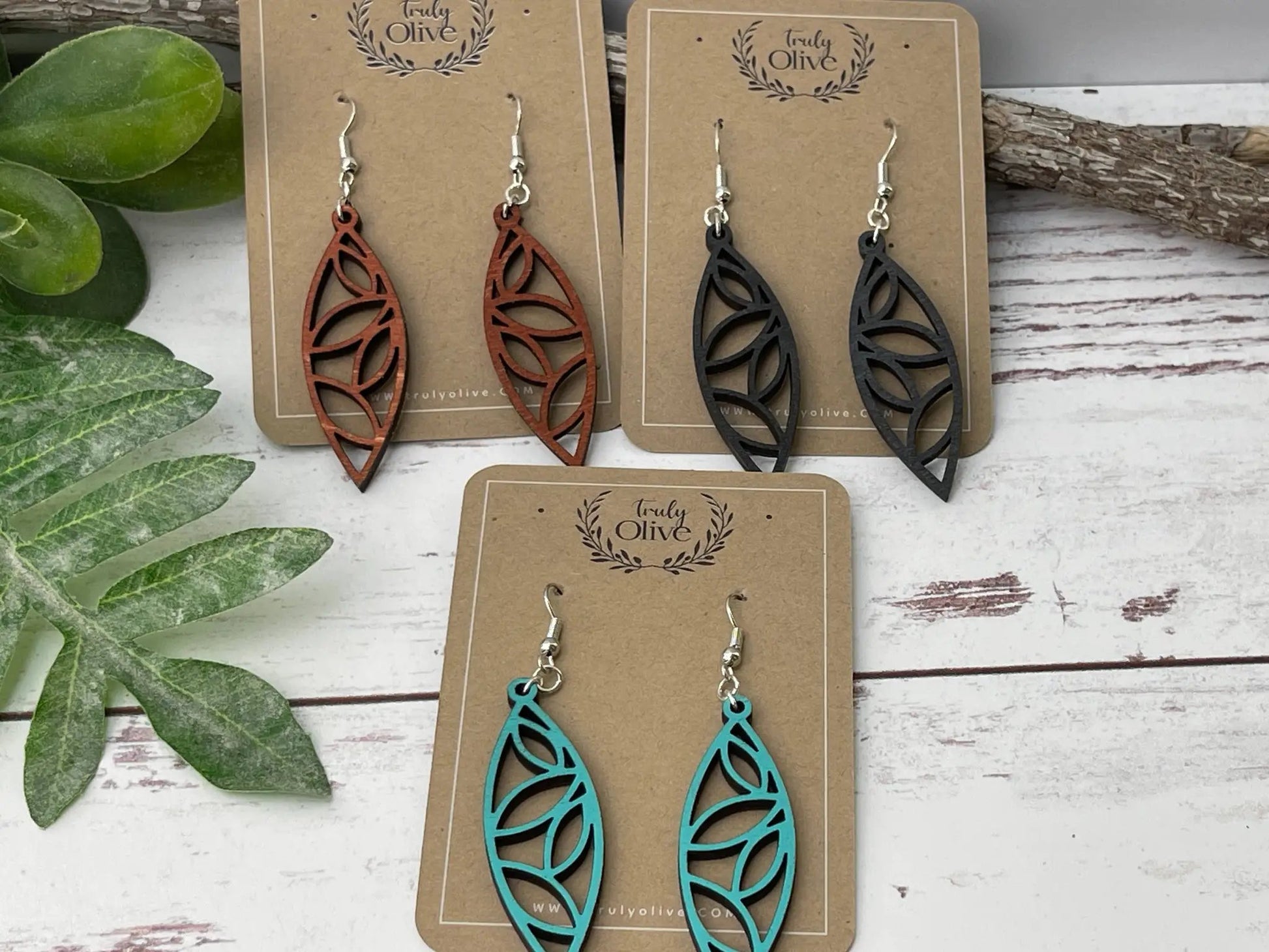 Truly Olive The Perfect Boho Mandala Wooden Earrings - Earrings Dangle Earrings