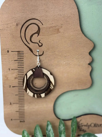 Truly Olive Wood Nested Hoop Earrings - Earrings Dangle Earrings