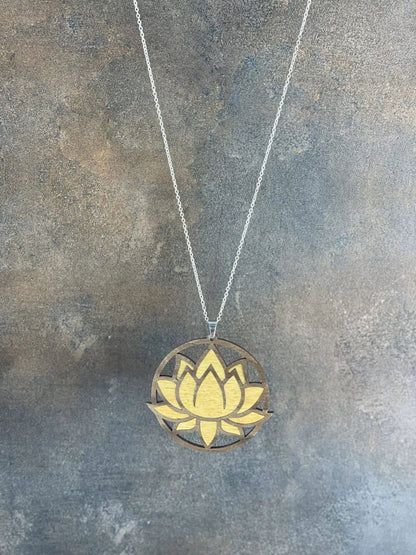 Truly Olive Exquisite Lotus Flower Necklace and Earrings Set - Jewelry Sets Jewelry Set