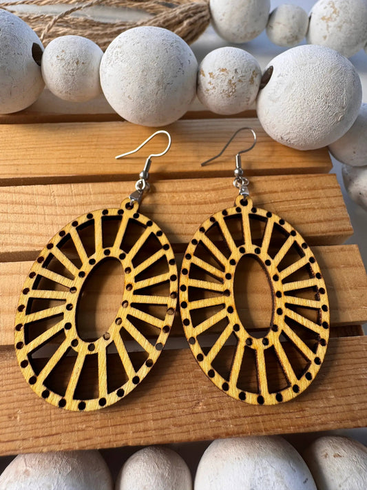 Truly Olive Lightweight Wooden Earrings All Day Wear - Earrings Dangle Earrings