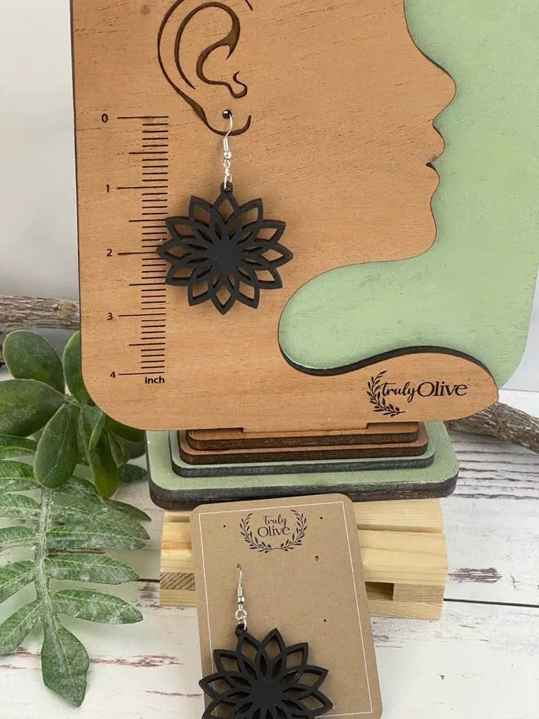 Truly Olive Boho Wooden Earrings - Earrings Dangle Earrings