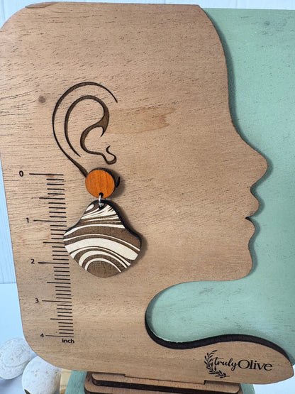 Truly Olive Wood Earrings Gift For Her - Earrings Dangle Earrings