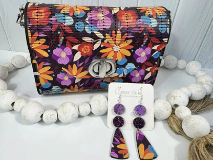 Truly Olive Bright Flower Pattern Wood Handbag Clutch Purse - Clutch Bags Clutch Bag - Women's