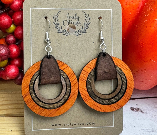 Truly Olive Wood Hoop Earrings - Earrings Dangle Earrings