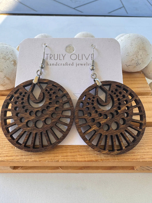 Truly Olive Lightweight Dangle Earrings in Geometric Shapes - Earrings Dangle Earrings