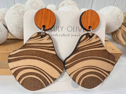 Truly Olive Wood Earrings Gift For Her - Earrings Dangle Earrings