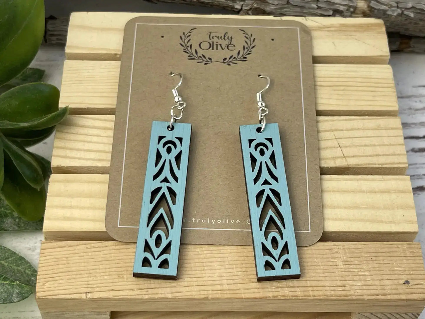 Truly Olive Lightweight Stunning Stacked Mandala Earrings - Earrings Dangle Earrings