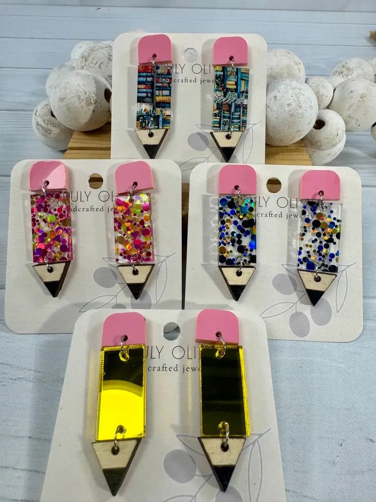 Trulyolive Back To School Pencil Earrings - Earrings