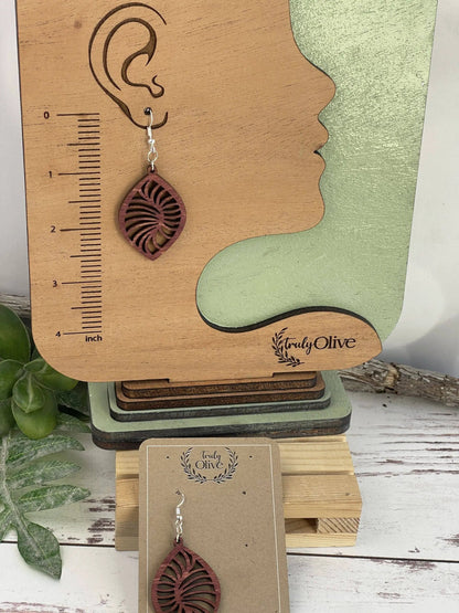 Truly Olive Stylish Geometric Wood Earrings - Earrings Dangle Earrings