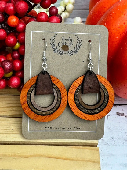 Truly Olive Wood Hoop Earrings - Earrings Dangle Earrings