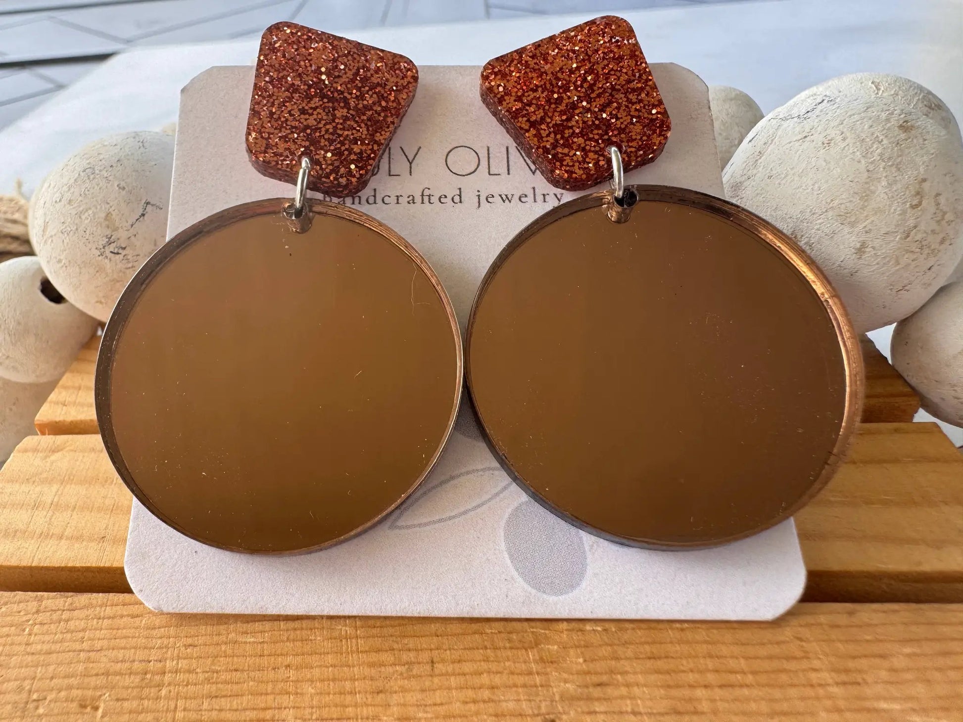 Truly Olive Gorgeous Fall Tiered Circle Earrings - Earrings Dangle Earrings