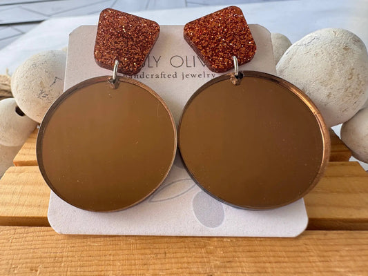 Truly Olive Gorgeous Fall Tiered Circle Earrings - Earrings Dangle Earrings
