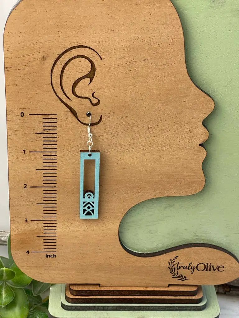 Truly Olive Lightweight Ornate Wood Mandala Earrings - Earrings Dangle Earrings