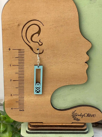 Truly Olive Lightweight Ornate Wood Mandala Earrings - Earrings Dangle Earrings