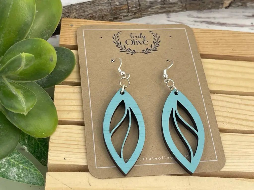Truly Olive Delicately Crafted Wooden Earrings - Earrings Dangle Earrings