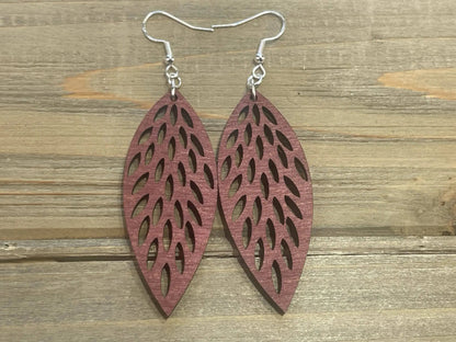 Truly Olive Discover the Luxury of Wooden Feather Lightweight Earrings - Earrings Dangle Earrings