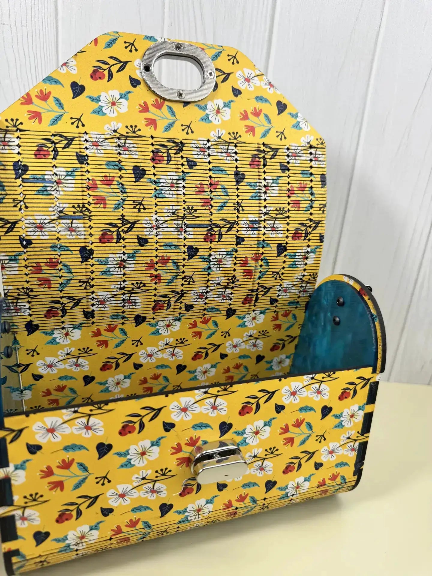 Truly Olive Bright Bloom Wood Clutch Yellow Floral Elegance - Clutch Bags Clutch Bag - Women's