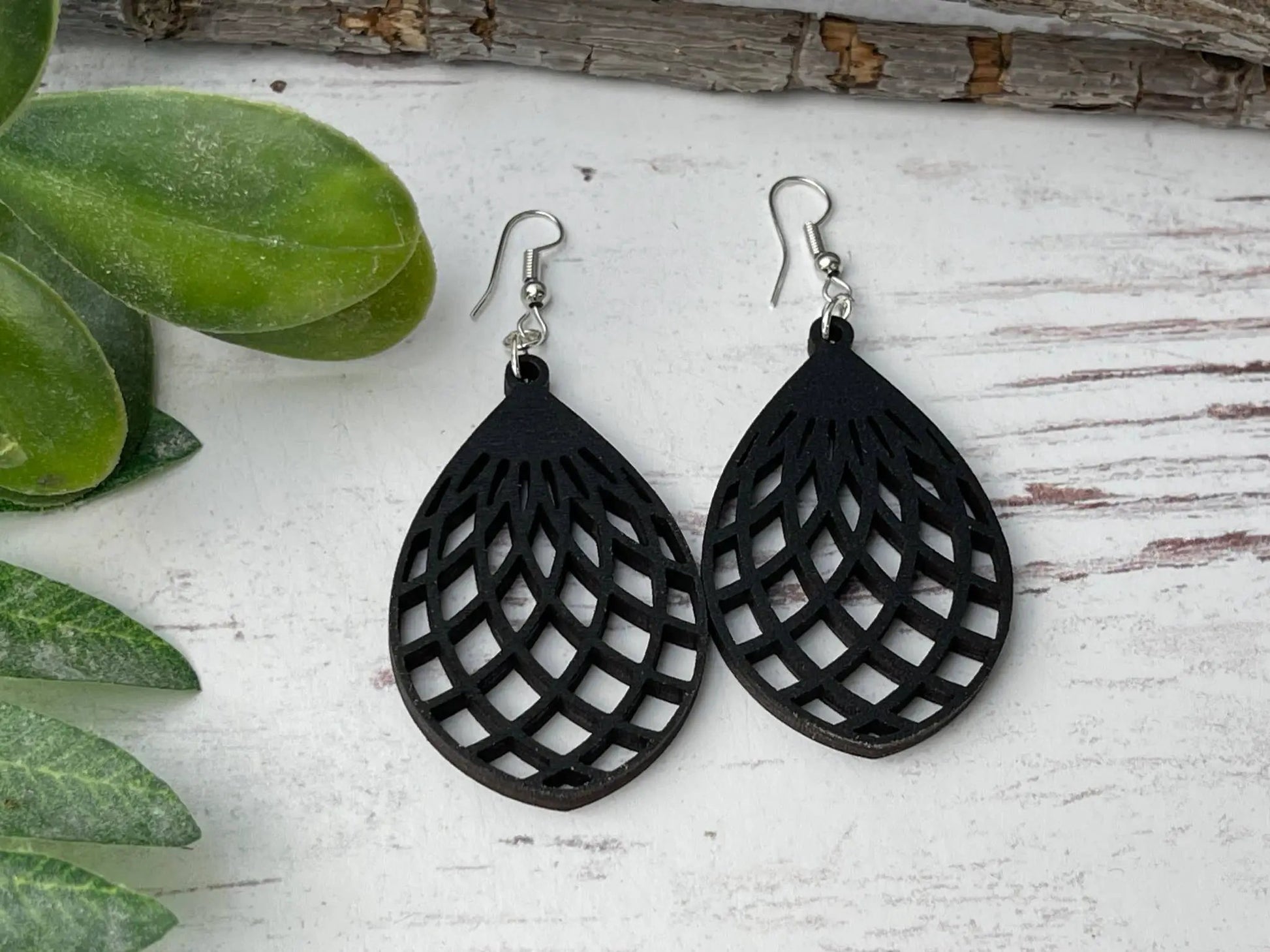 Truly Olive Wood Mandala Earrings Lightweight and Super Comfortable - Earrings Dangle Earrings