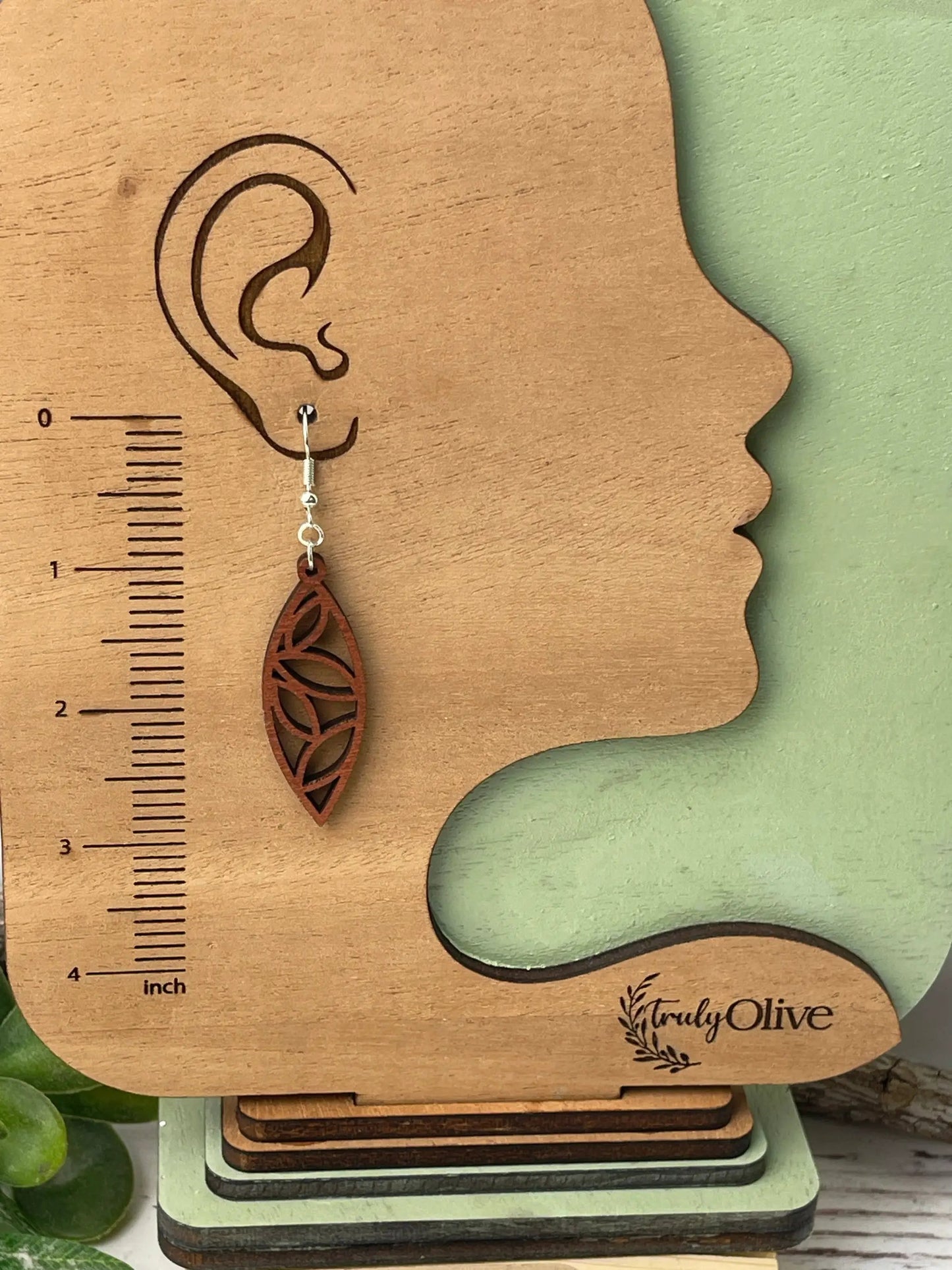 Truly Olive The Perfect Boho Mandala Wooden Earrings - Earrings Dangle Earrings