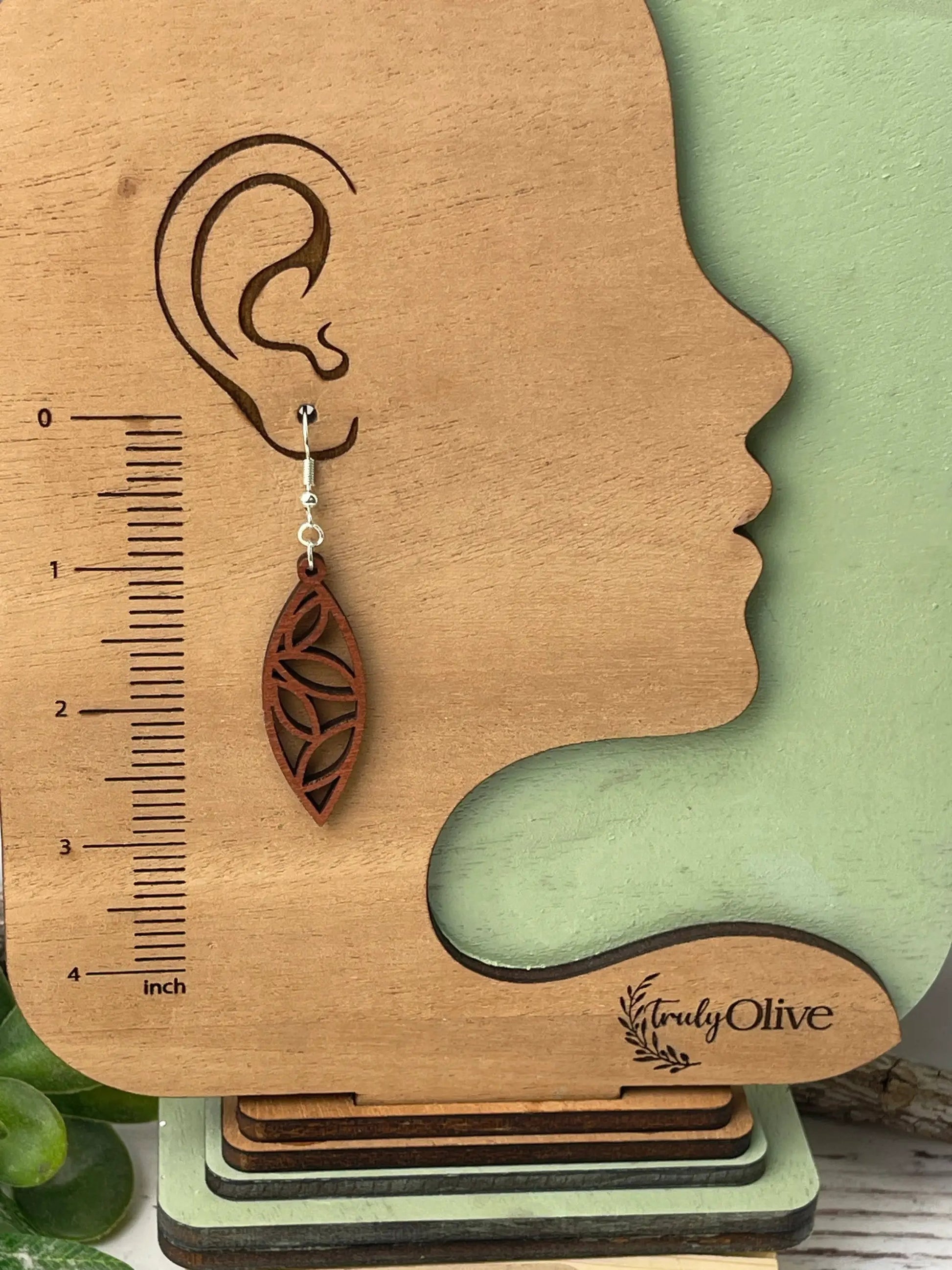 Truly Olive The Perfect Boho Mandala Wooden Earrings - Earrings Dangle Earrings