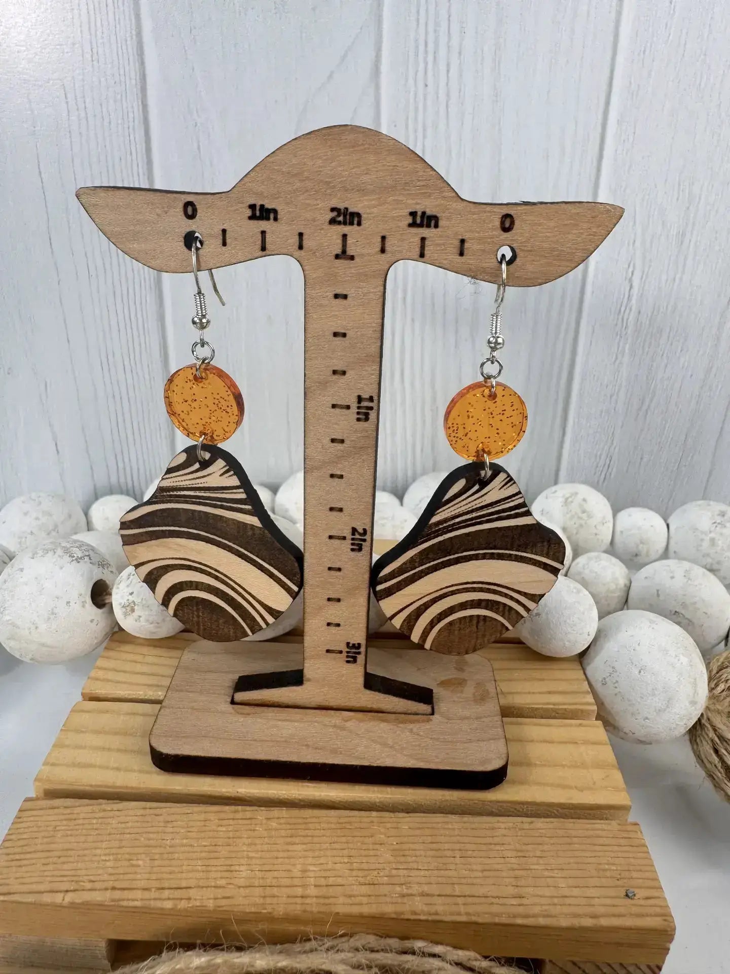 Truly Olive Wood Earrings Gift For Her - Earrings Dangle Earrings