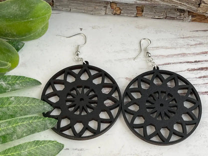 Truly Olive Lightweight Wooden Boho Earrings - Earrings Dangle Earrings