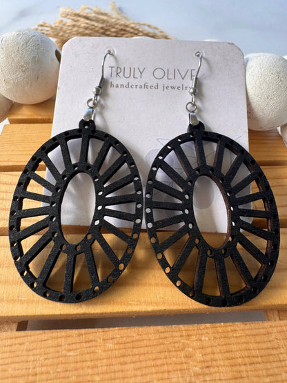 Truly Olive Lightweight Wooden Earrings All Day Wear - Earrings Dangle Earrings