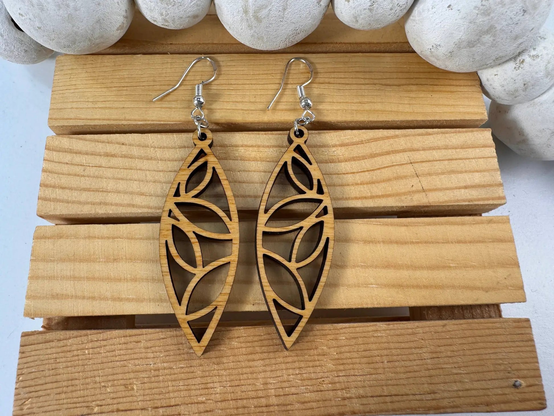 Truly Olive The Perfect Boho Mandala Wooden Earrings - Earrings Dangle Earrings