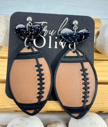 Truly Olive Customizable Football Earrings Choose Your Team Colors Game Day Statement Jewelry 2026 - Earrings Dangle Earrings