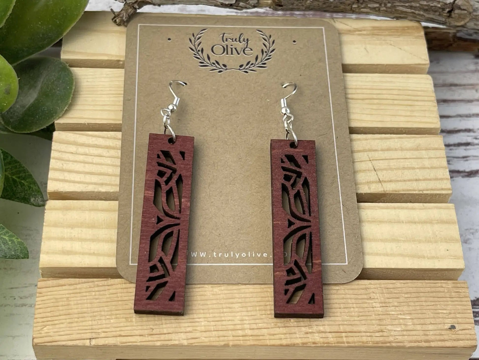 Truly Olive Discover the Stunning Rectangle Mandala Earrings - Earrings Dangle Earrings