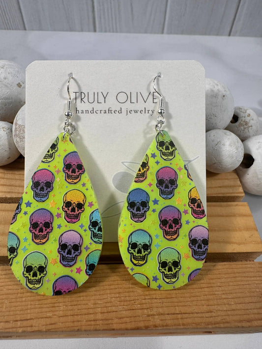 Truly Olive Halloween Skull Pumpkins - Earrings Dangle Earrings