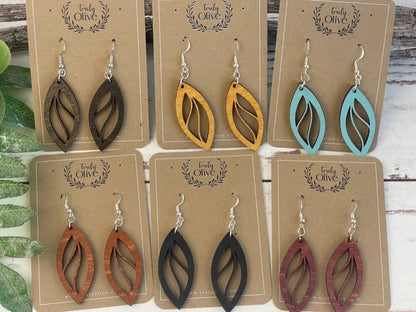 Truly Olive Delicately Crafted Wooden Earrings - Earrings Dangle Earrings