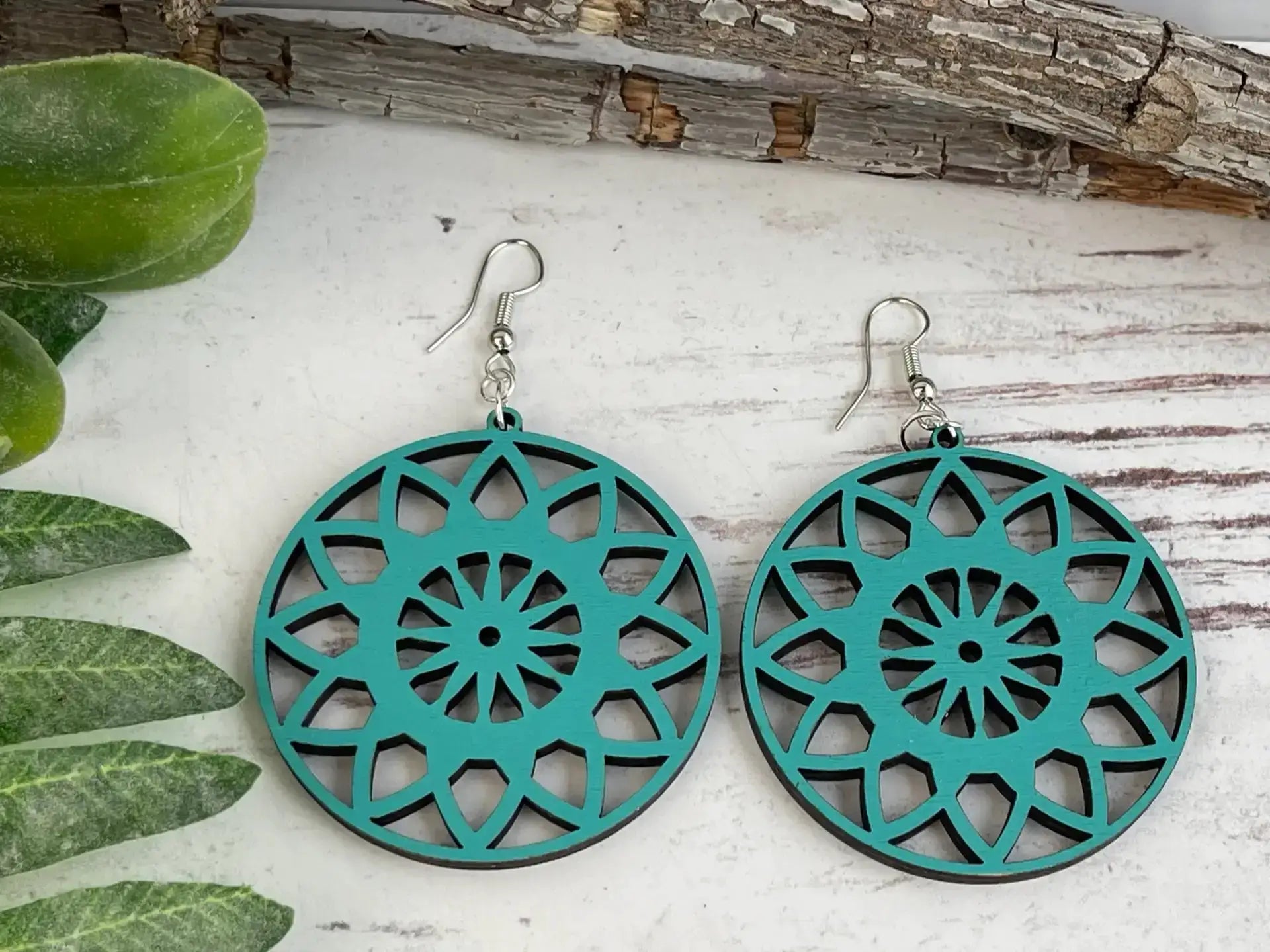 Truly Olive Lightweight Wooden Boho Earrings - Earrings Dangle Earrings