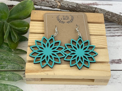 Truly Olive Boho Wooden Earrings - Earrings Dangle Earrings