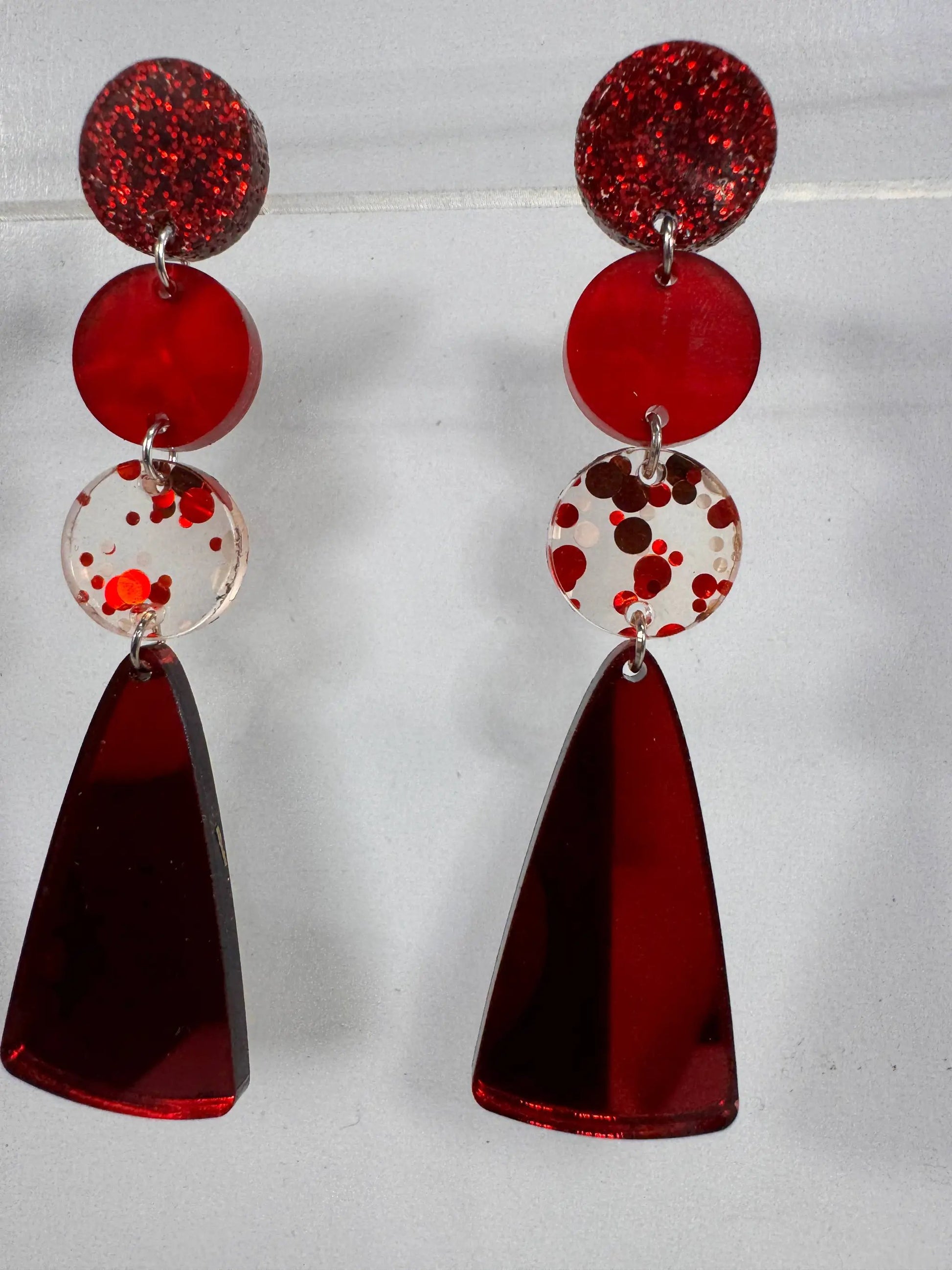 Truly Olive Gorgeous Red Christmas Holiday Dangle Earrings - Earrings Dangle Earrings