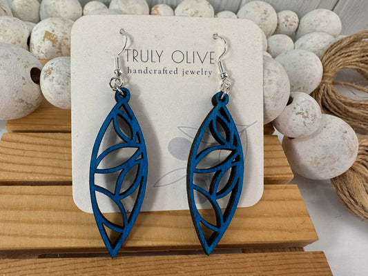 Truly Olive The Perfect Boho Mandala Wooden Earrings - Earrings Dangle Earrings