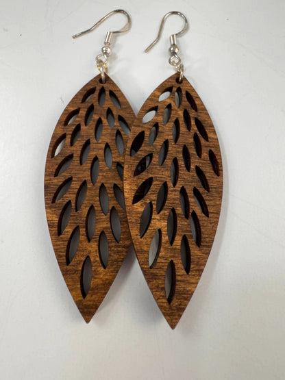 Truly Olive Discover the Luxury of Wooden Feather Lightweight Earrings - Earrings Dangle Earrings