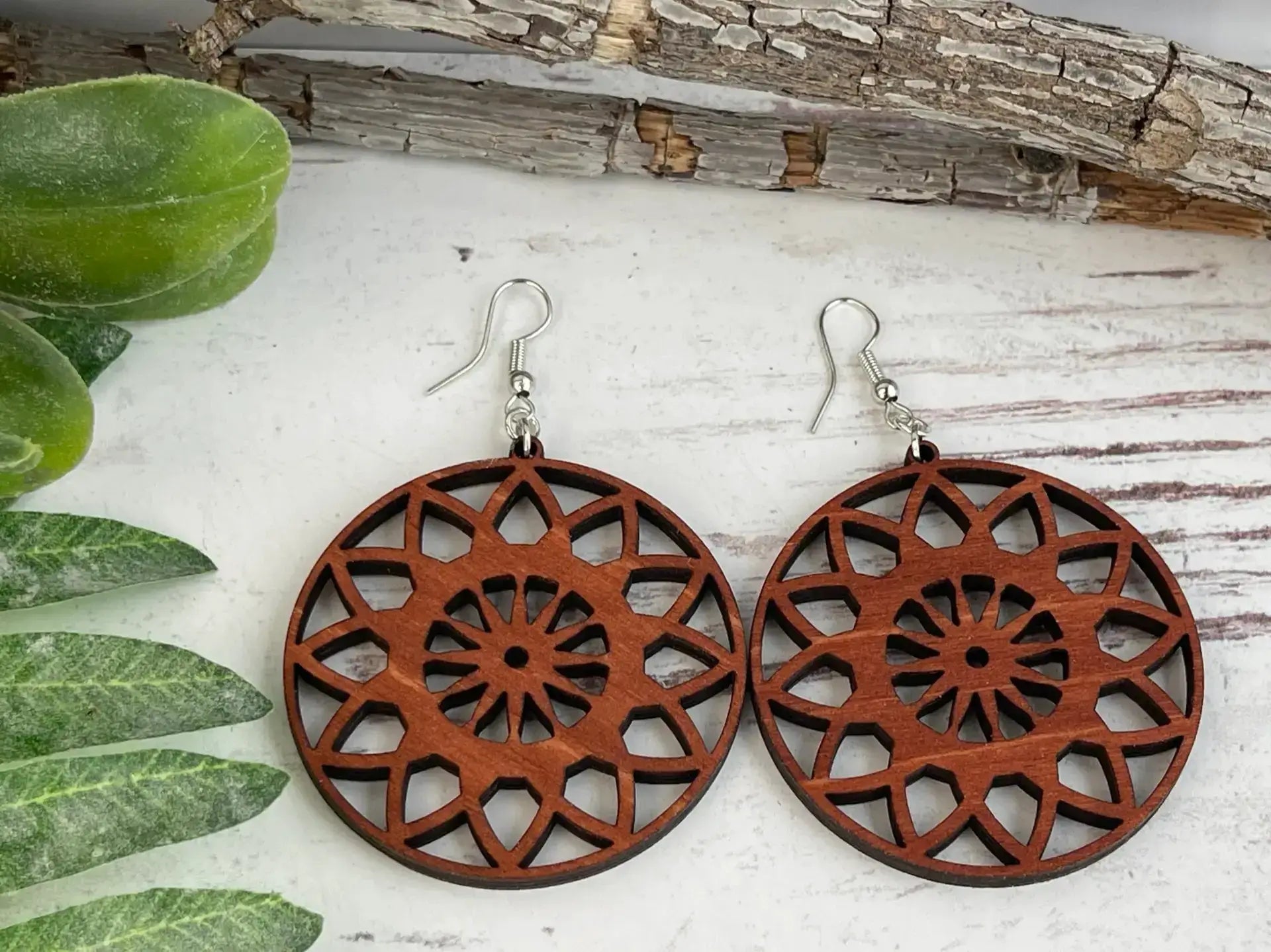 Truly Olive Lightweight Wooden Boho Earrings - Earrings Dangle Earrings
