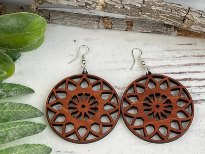 Truly Olive Lightweight Wooden Boho Earrings - Earrings Dangle Earrings