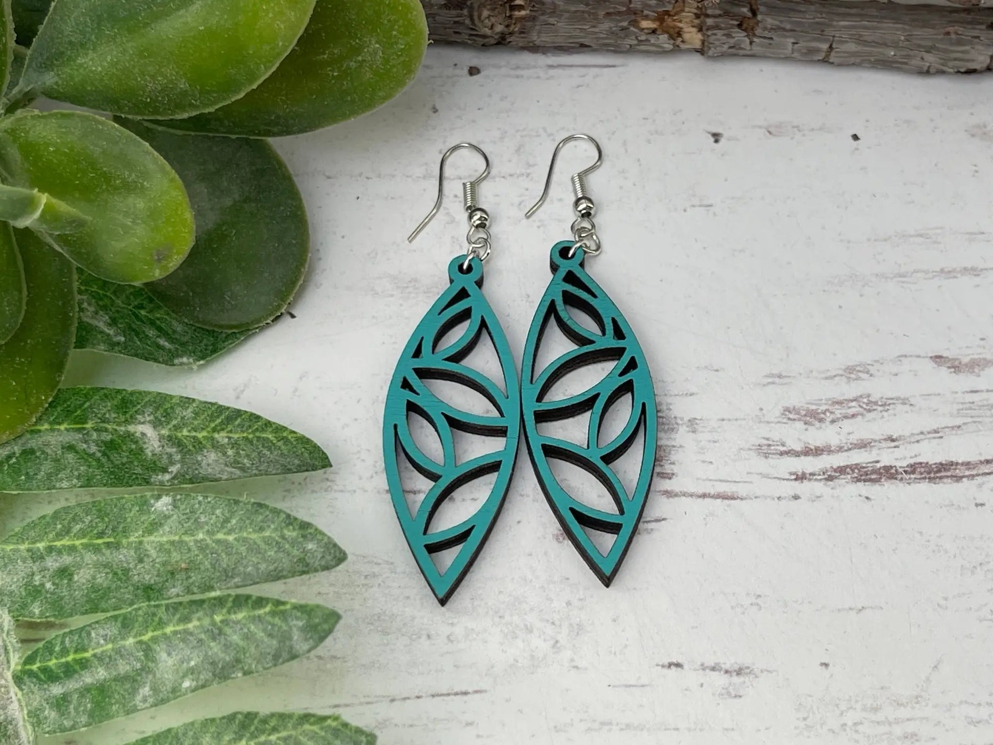Truly Olive The Perfect Boho Mandala Wooden Earrings - Earrings Dangle Earrings