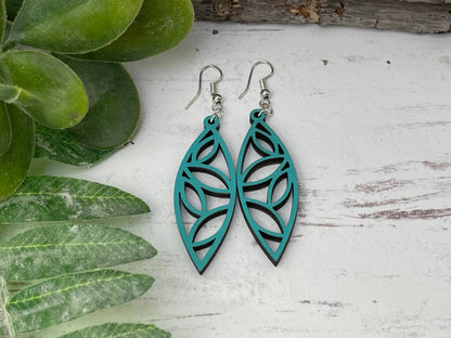 Truly Olive The Perfect Boho Mandala Wooden Earrings - Earrings Dangle Earrings