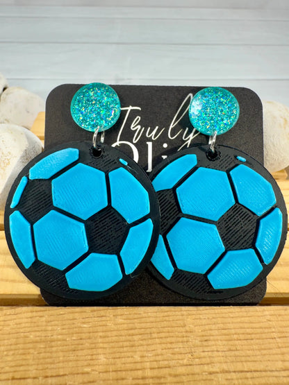 Trulyolive Customizable Soccer Ball Earrings Team Colors - Earrings Stud/Post Earrings