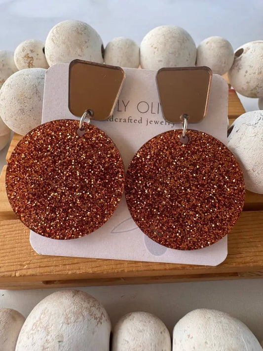 Truly Olive Fall Tiered Circle Earrings - Earrings Stud/Post Earrings