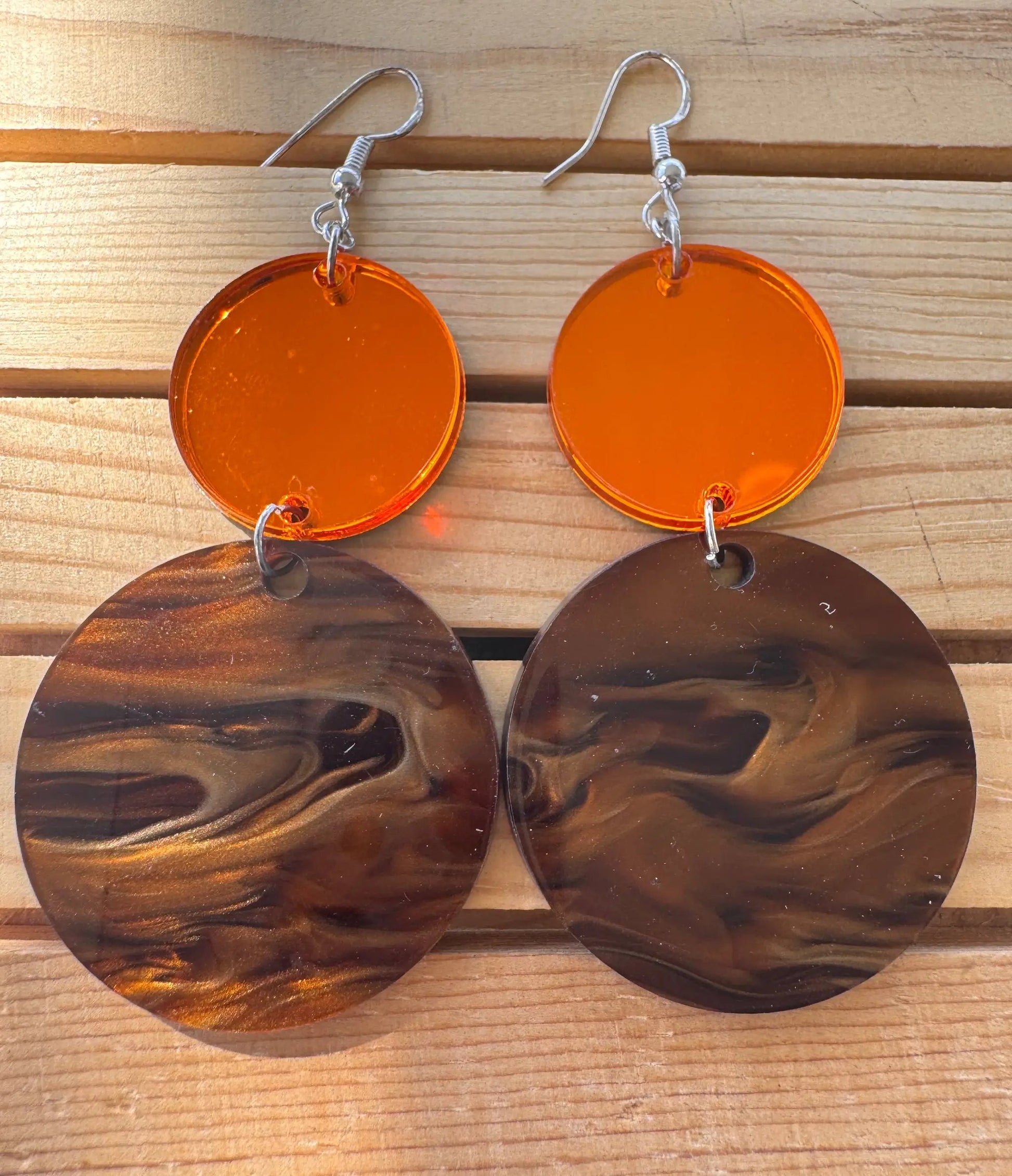 Truly Olive Brown and Orange Fall Dangle Earrings - Earrings Dangle Earrings