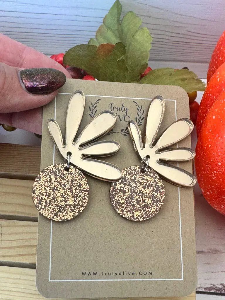 Truly Olive Cutest Fall Flair Tiered Circle Earrings - Earrings Dangle Earrings