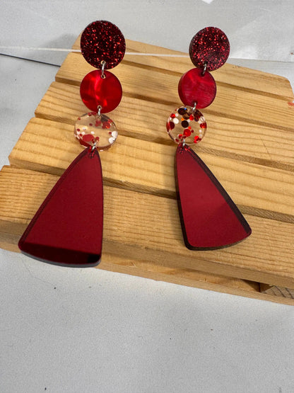 Truly Olive Gorgeous Red Christmas Holiday Dangle Earrings - Earrings Dangle Earrings