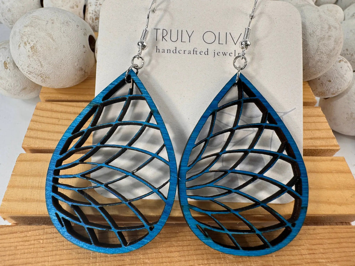 Truly Olive Wood Dangle Earrings - Earrings Dangle Earrings